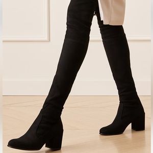 Stuart Weitzman black suede Tieland over the knee boots - Size 9.5